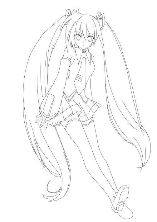 初音未来全身素描图片