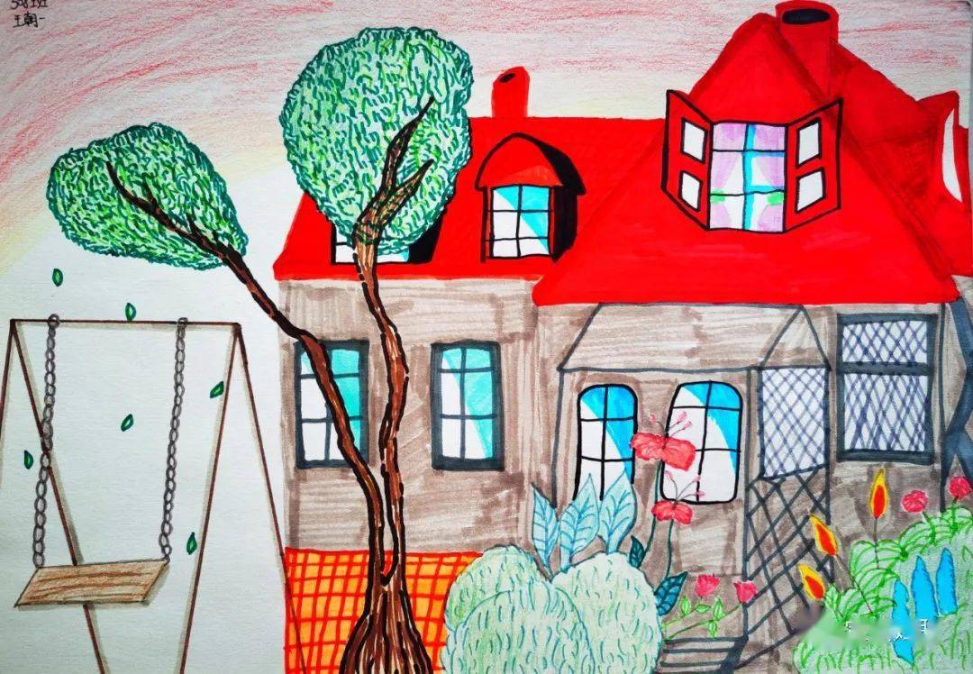 美丽家园主题画六年级图片