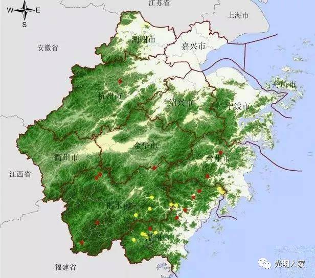 浙江山脉分布图片