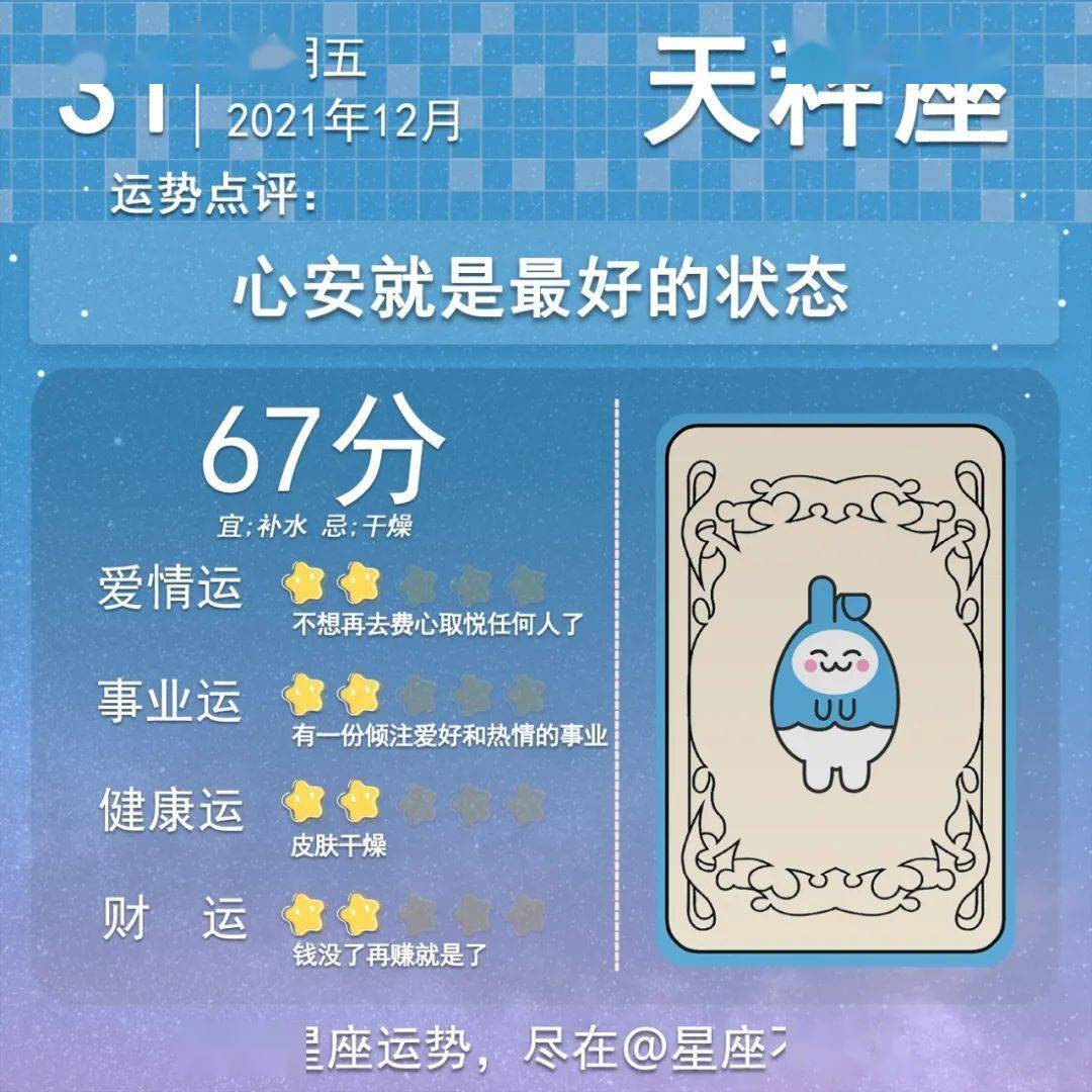 后台|2021年12月31日星座运势