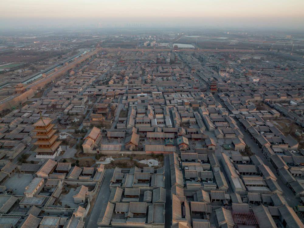 航拍太原老县城太原也有一个小平遥气势恢宏还不要门票