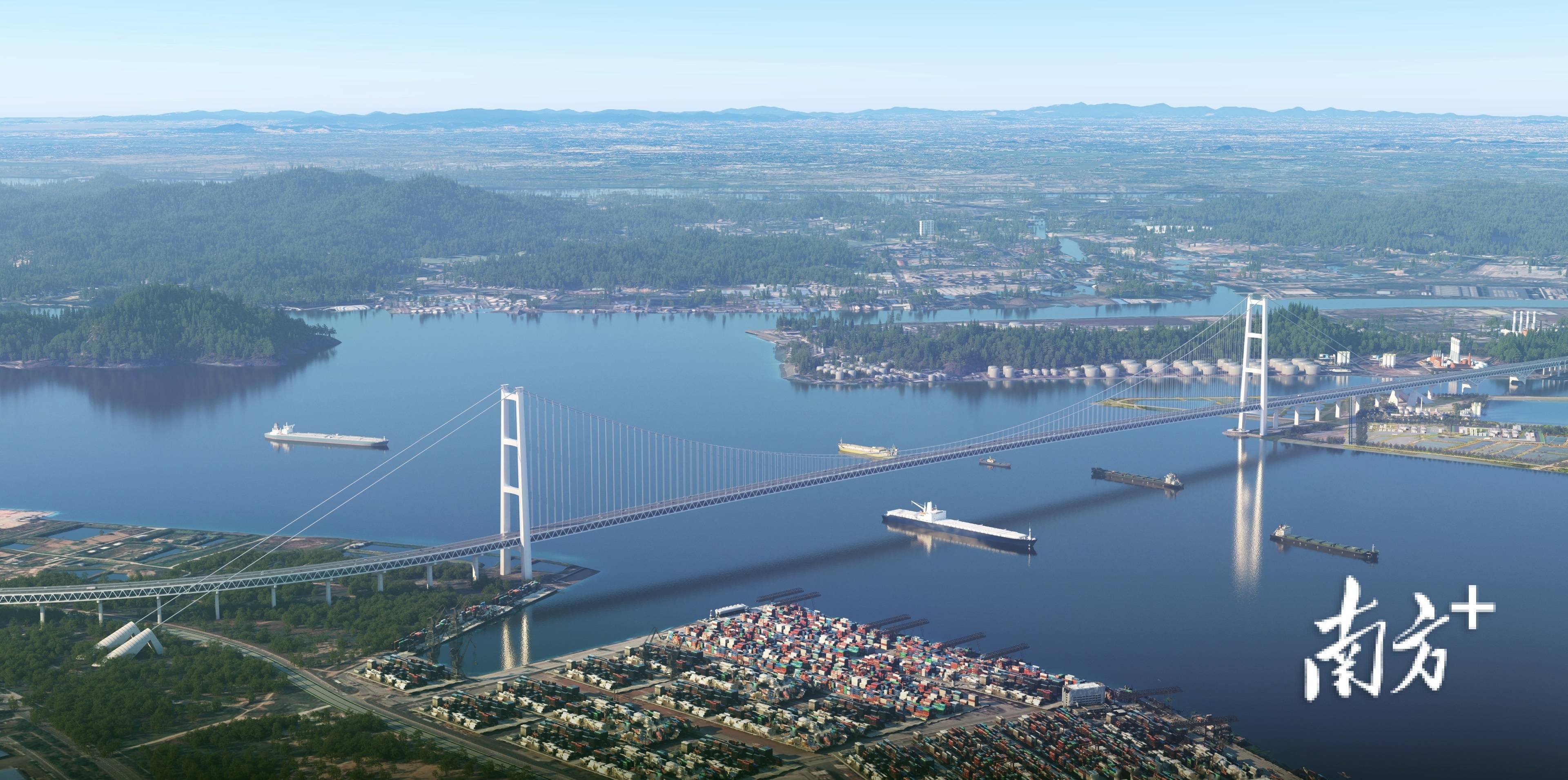 狮子洋通道项目位于南沙大桥和虎门大桥之间,起于广州市南沙区大岗镇