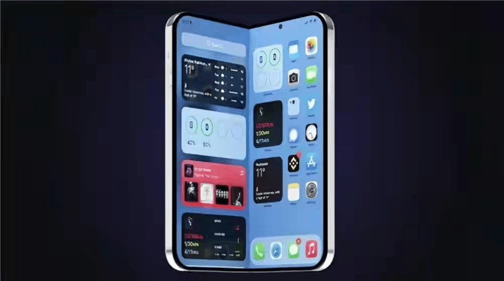 刘海|外媒公布iPhone折叠屏新机渲染图，告别刘海，秒变双iPhone 14