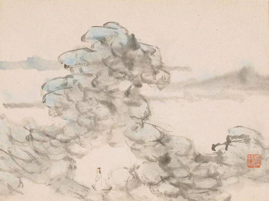 虚谷的山水册风格鲜明