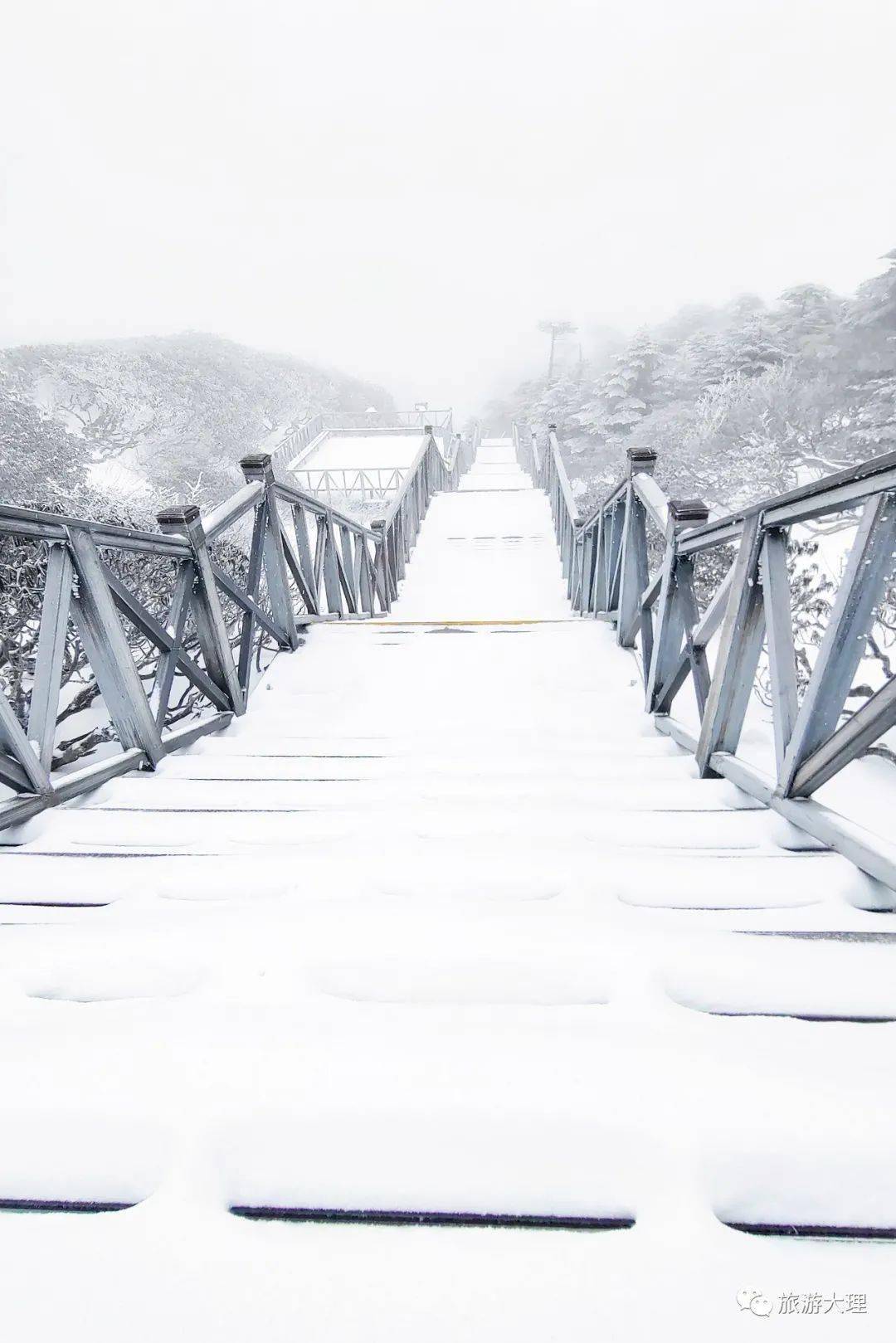接下来放送洗马潭索道的同事从前方发来的今天的苍山雪实景盛况,咱们