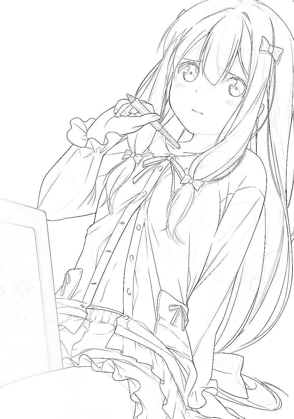 绘画技能分享线稿分享第79期埃罗芒阿老师