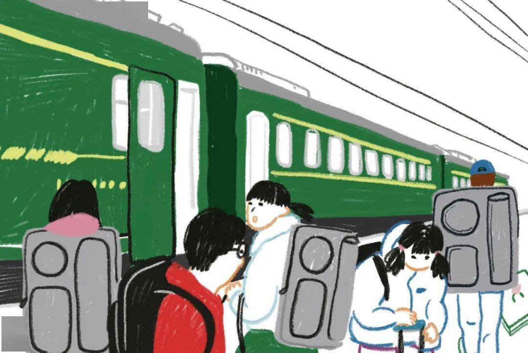 中国绿皮火车怎么画图片
