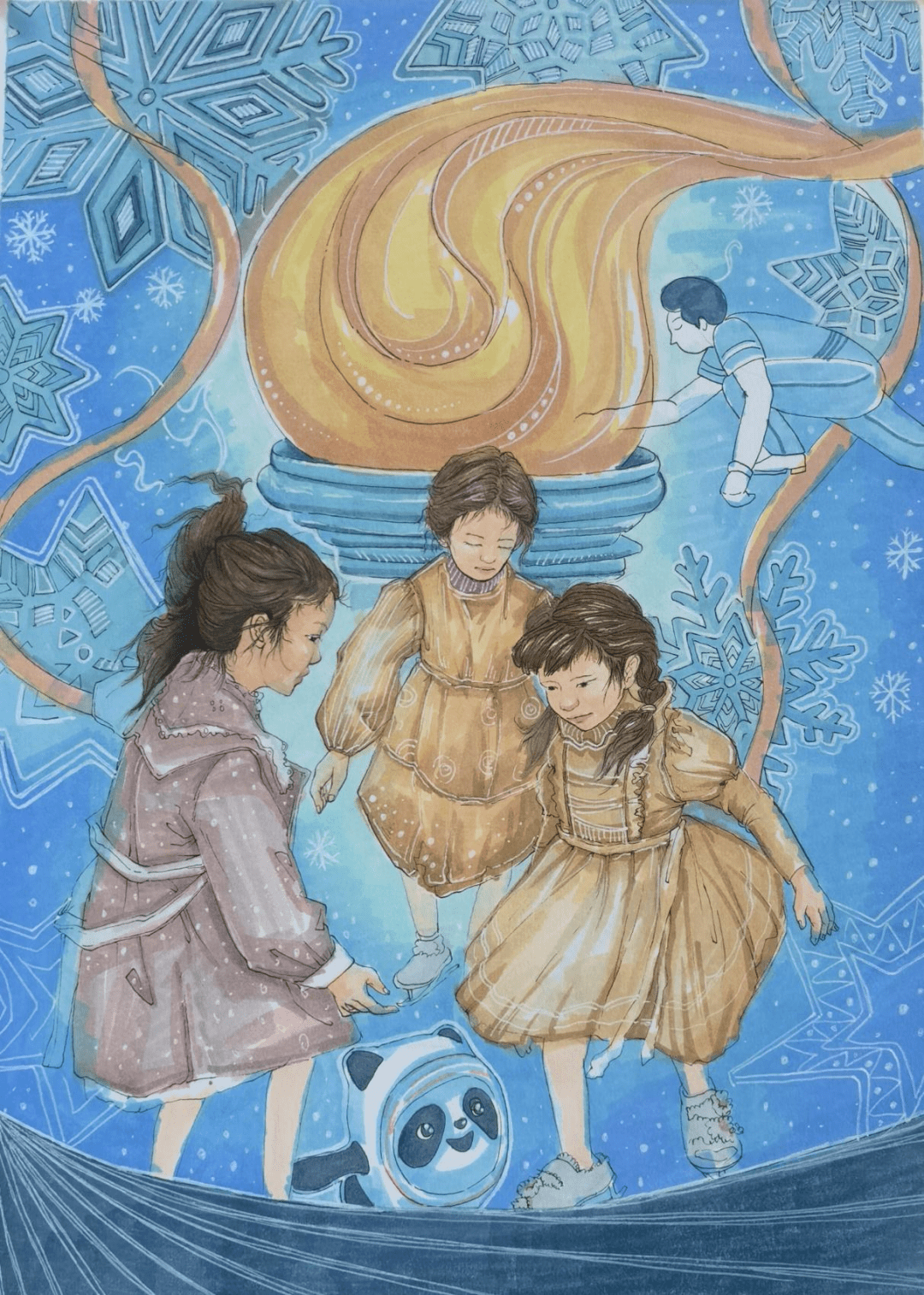 菅帅《无畏》 大连大学 朱峰儒《我心飞扬》鲁迅美术学院蔡丹阳"千人