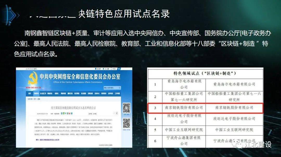 链协同平台项目为南京钢铁集团子公司南京鑫智链科技信息有限公司创建