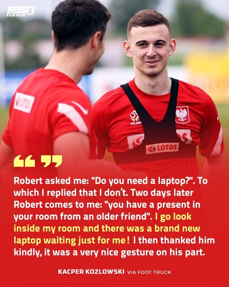 教练|波兰小将：在国家队时莱万送了我一台笔记本电脑