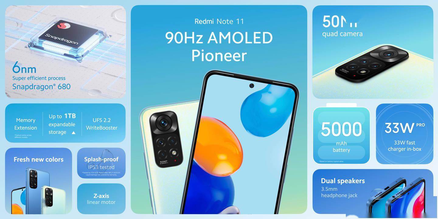 Redmi Note 11/ 11S 海外发布：分别搭载骁龙 680 和联发科 G96