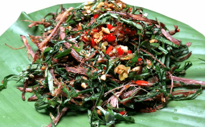 美食之佤族舂干巴