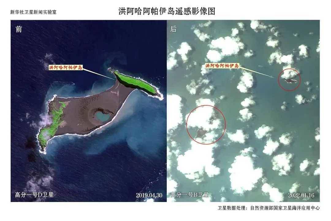 海域|汤加海底火山喷发,我国高分、海洋卫星持续监测