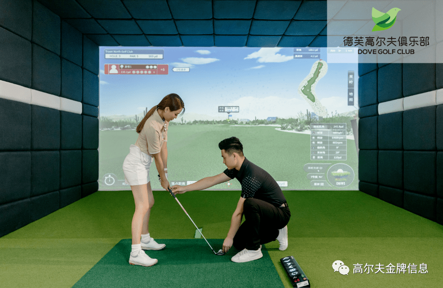 vip 多媒体教学包房专为高尔夫教学而设计,室内设计有人造果岭,便于