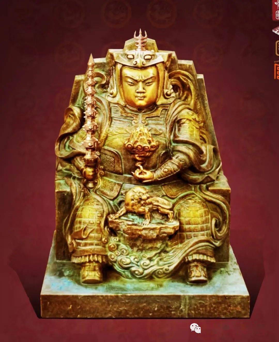 为壬寅虎君塑像撰造像记铭刻于基座祈福在万疆