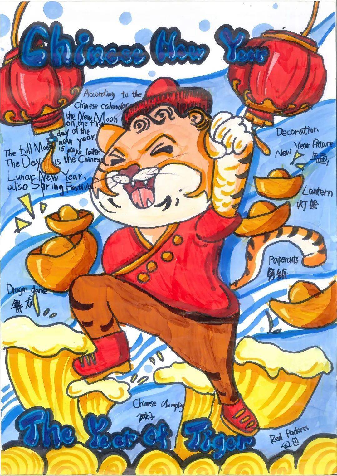 英语虎年春节海报图片图片