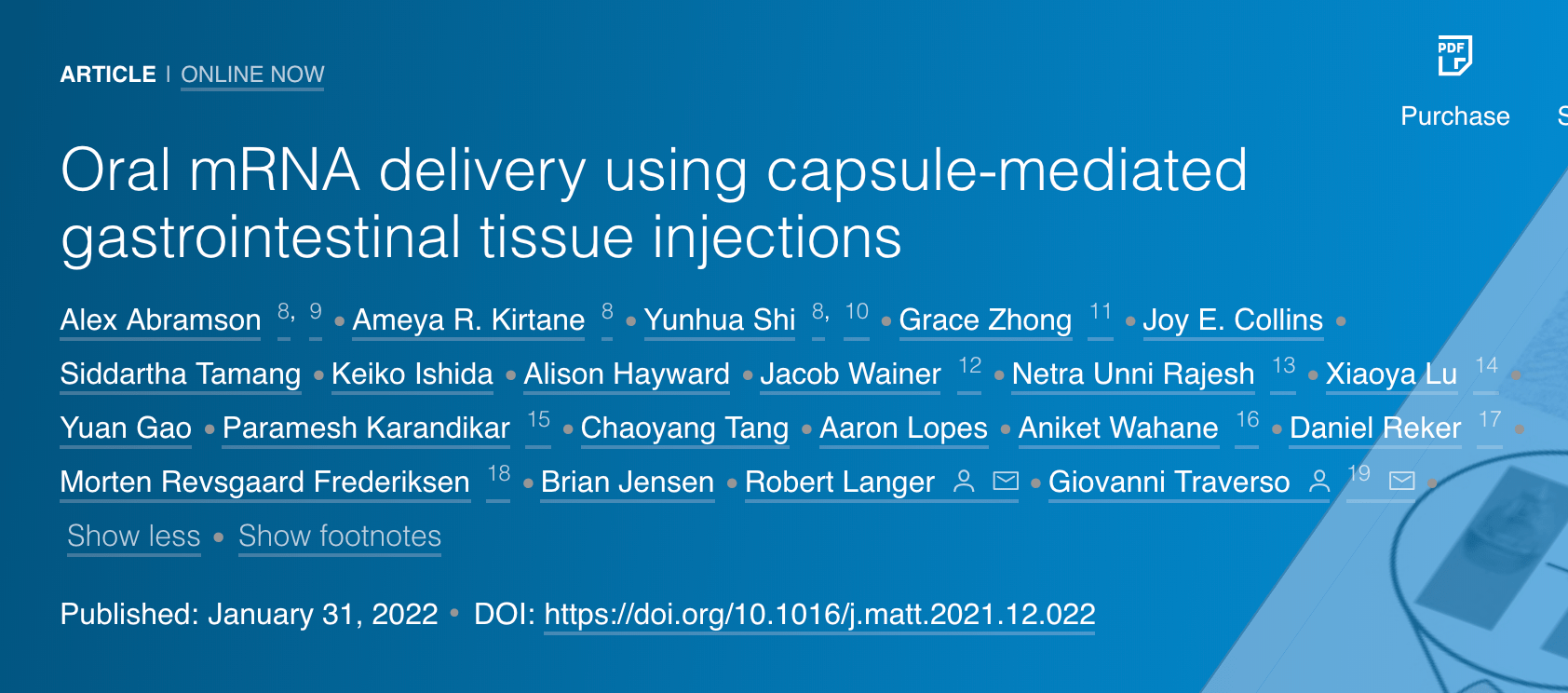 制备可吞咽RNA疫苗，“组织工程第一人”发表最新研究