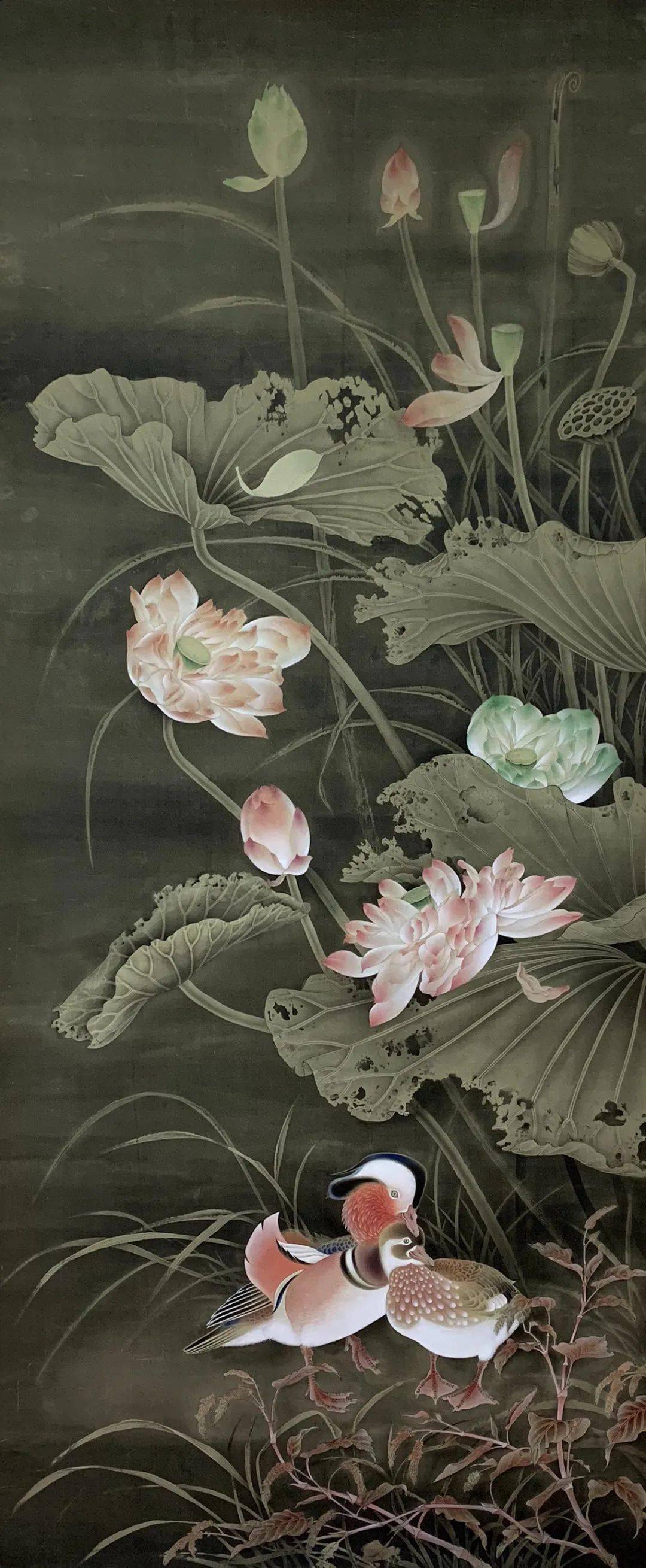 中国写生薄春雨放鹤去寻三岛客任人来看四时花