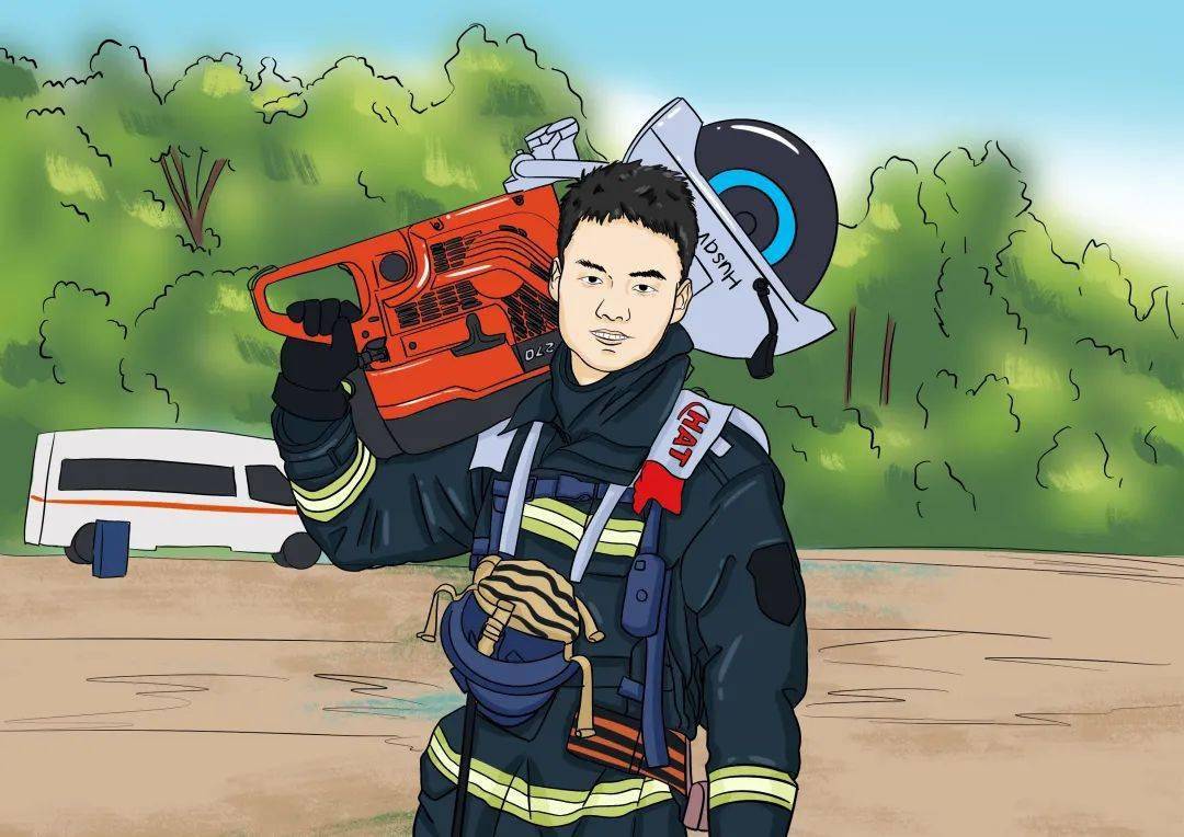 破防了蒙自蓝朋友走心手绘消防员的春节