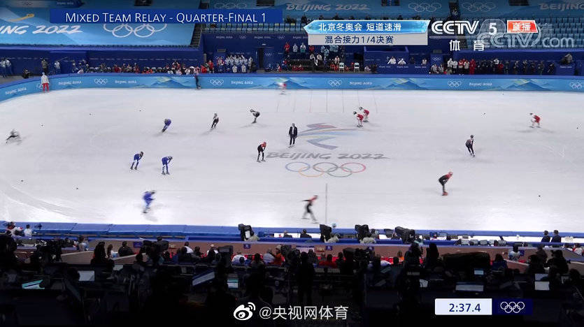 短道|小组第一！中国队晋级短道速滑混合团体接力半决赛