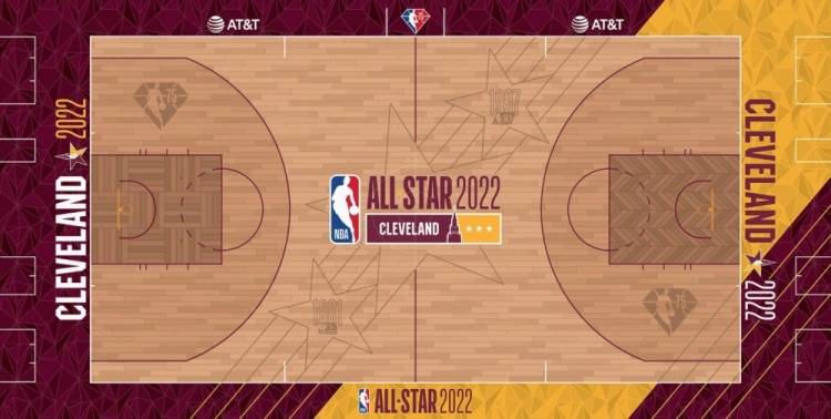 直播你打几分？NBA官方公布本届全明星赛球场地板设计图