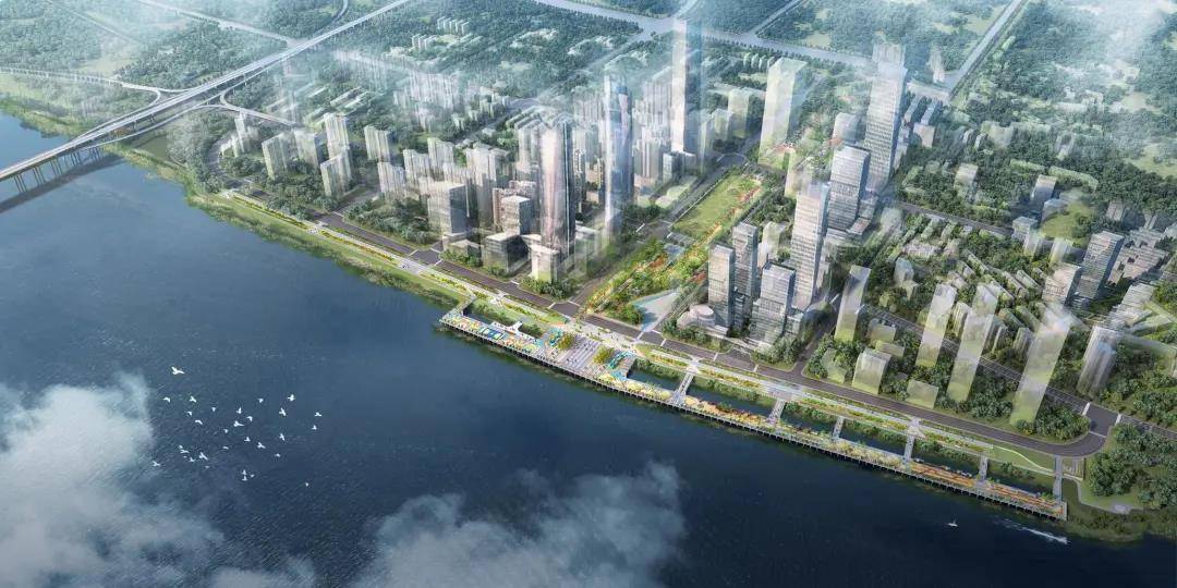 上游是杨泗港大桥江滩公园,下游是鹦鹉洲汉阳桥梁主题公园,规划工程