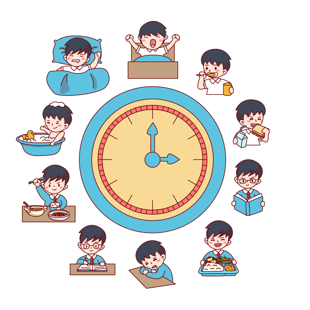 提前帮孩子调整好心态和作息生物钟,模拟开学节奏,营造收心环境.