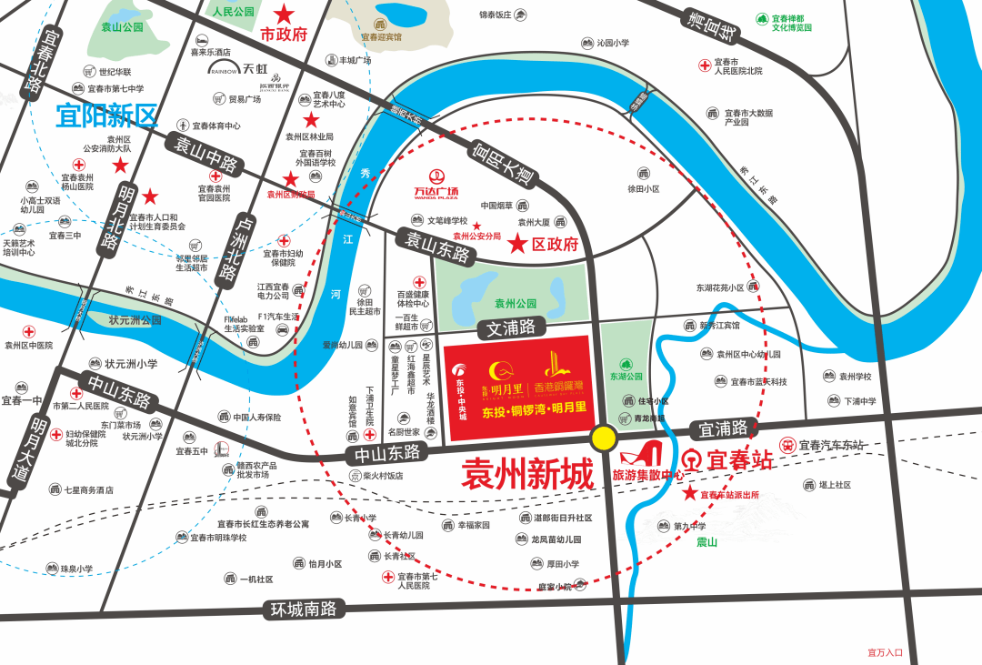 袁州区街道划分图图片