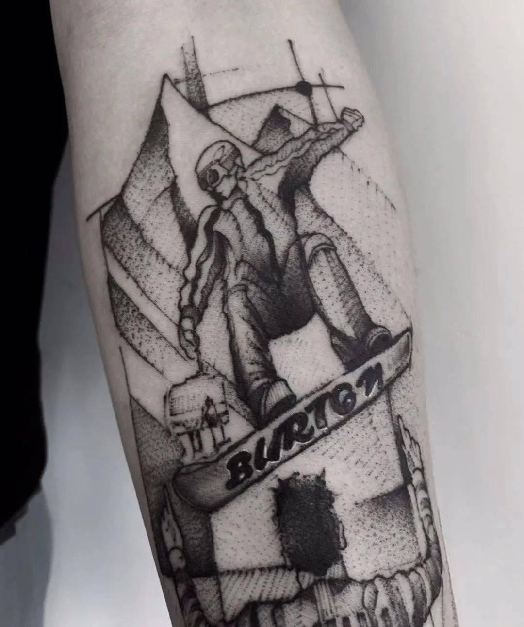 冰雪上的风驰电掣,单板滑雪纹身._运动_感觉_场地