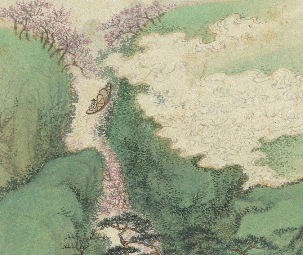 赏画|王翬《桃花渔艇》_版权_布墨施_翚少
