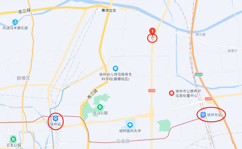 徐州观音国际机场距离会议酒店50公里,打车约120元,用时约70分钟.end