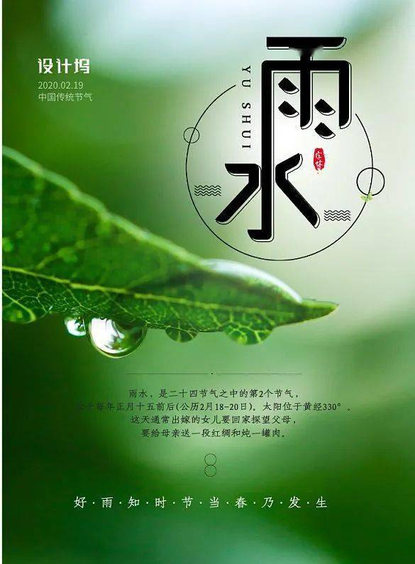 雨水节气卡片图片