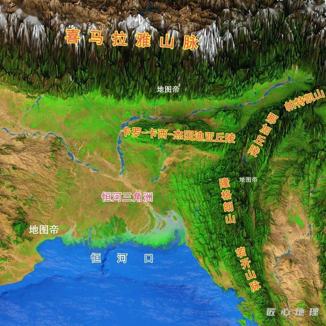 喜马拉雅山脉世界地图图片