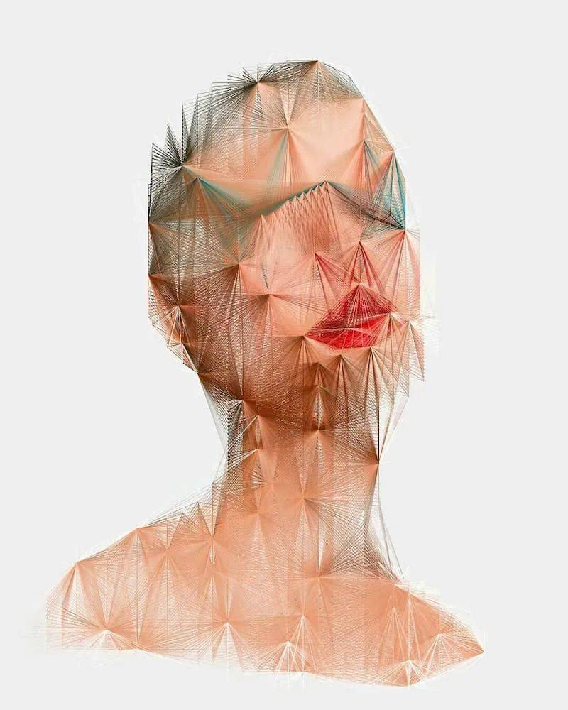 被可以模糊的人物肖像钉子画