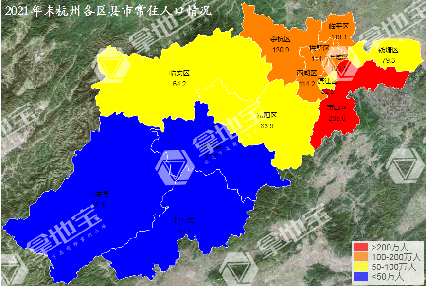 杭州人口分布图片