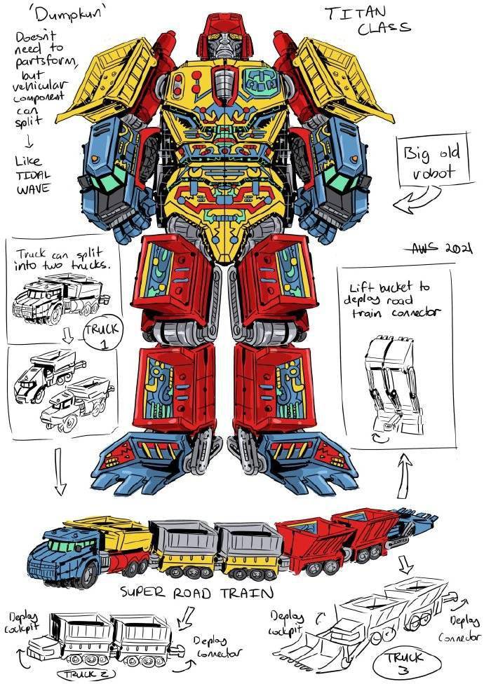 变形金刚女版威震天,擎天柱创意插画_形态_结构_什么