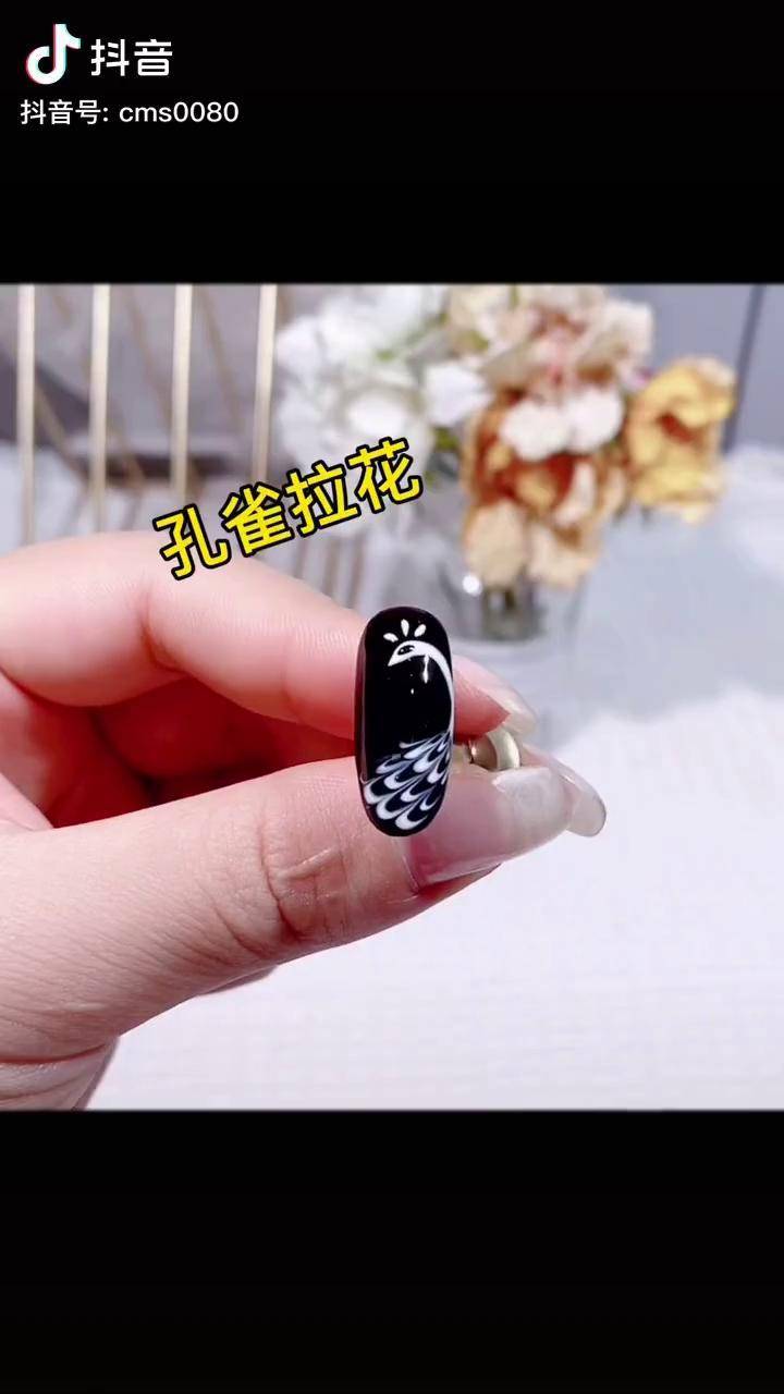 孔雀拉花美甲,太简单了吧!教程来咯!