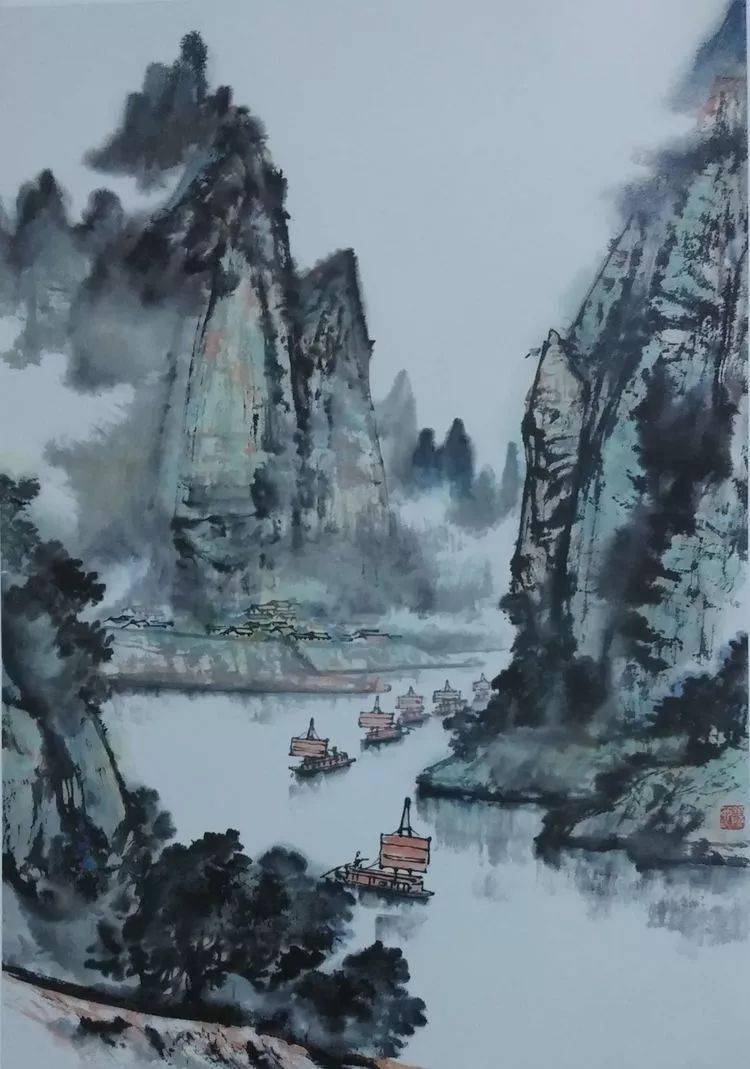 大美桂林绘画作品图片