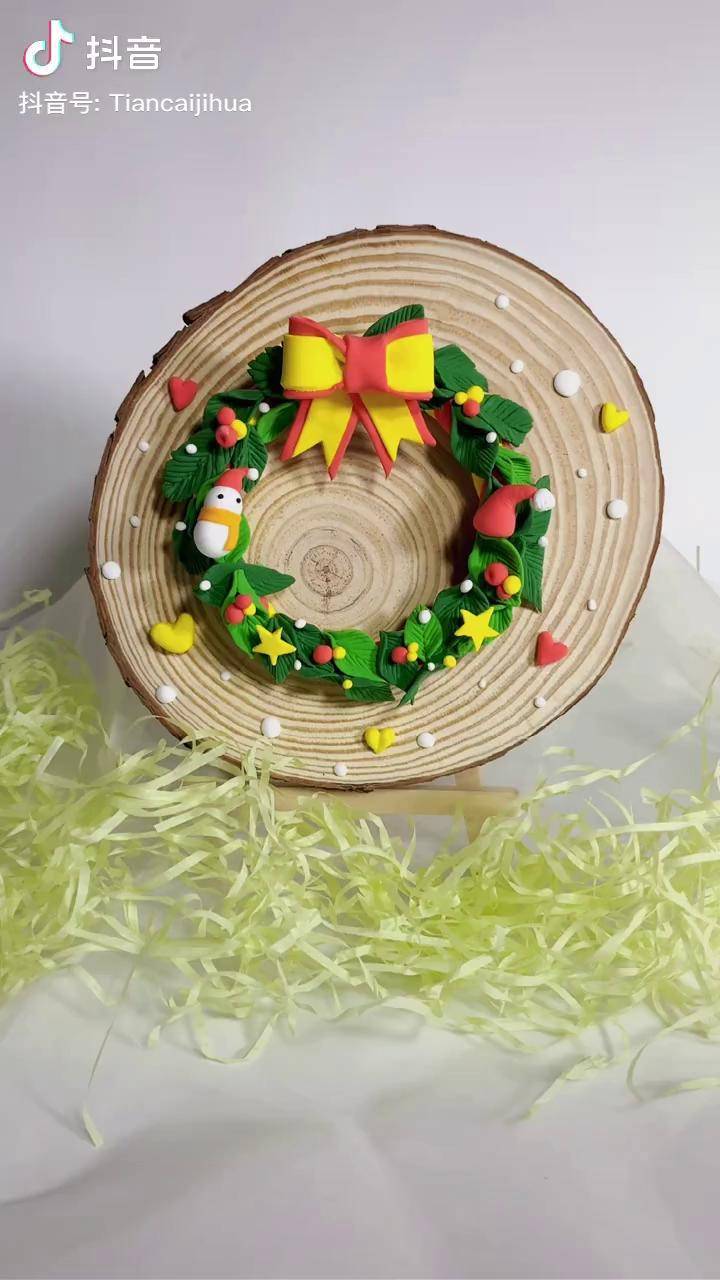 圣诞粘土花环提前收藏好哦粘土手工手工店
