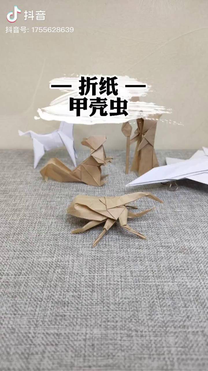 今天做一个甲壳虫手工折纸