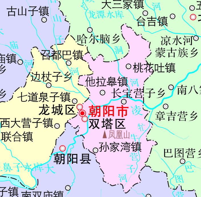 朝阳县乡镇行政图图片