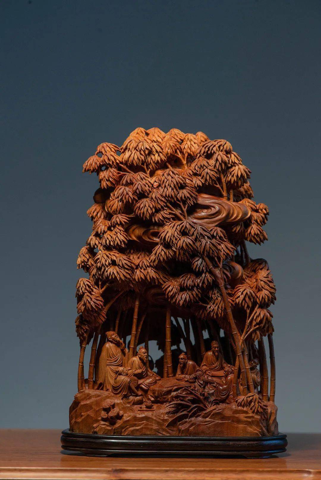 62林建军《竹林七贤》蔡天树,莆田市工艺美术大师,莆田留青竹刻市级