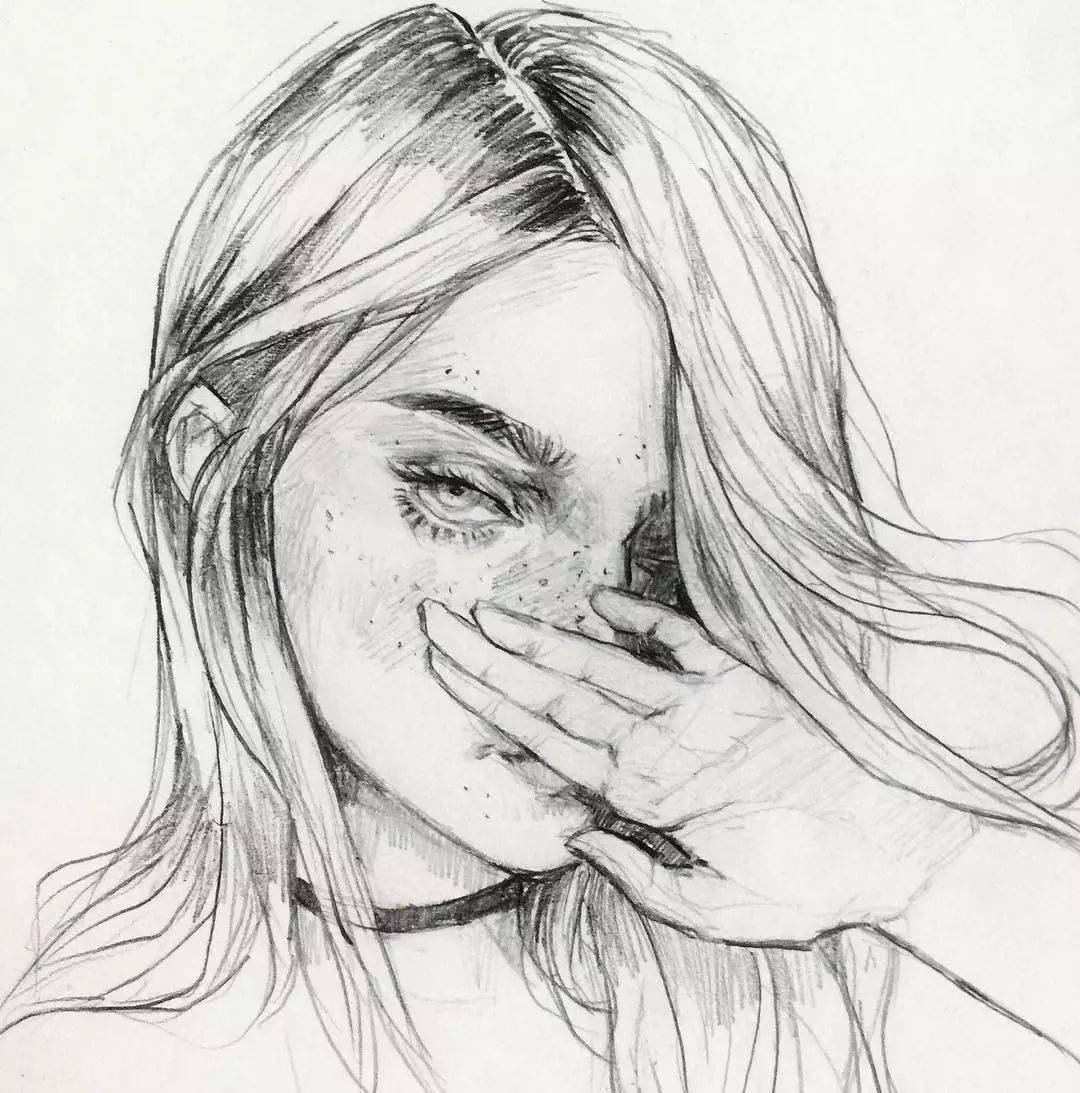 她画的铅笔美人,寥寥几笔,美醉了所有人_线条_速写_女人