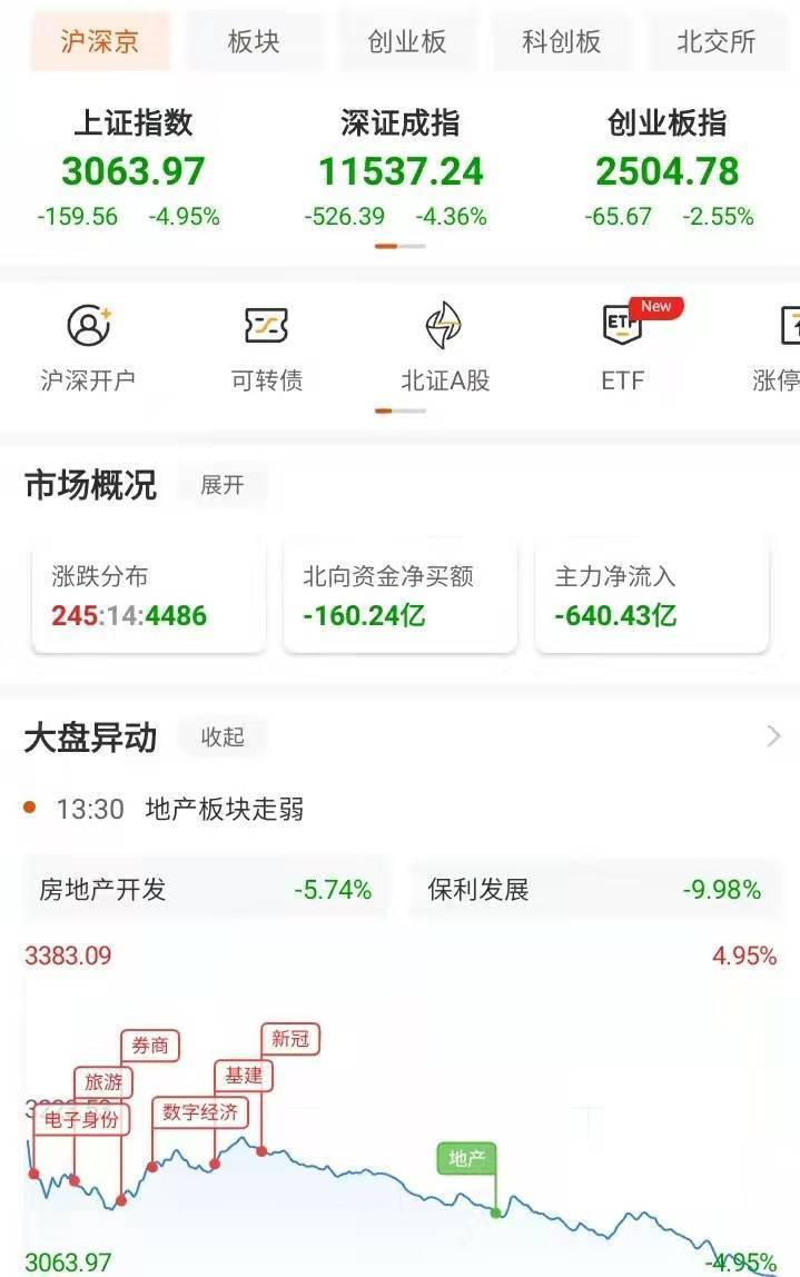 强势复盘丨沪指跌近5%失守3100点