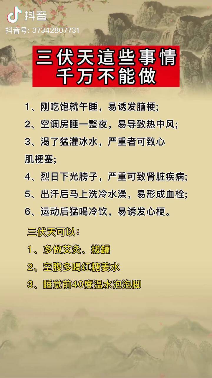 三伏天的注意事项三伏天