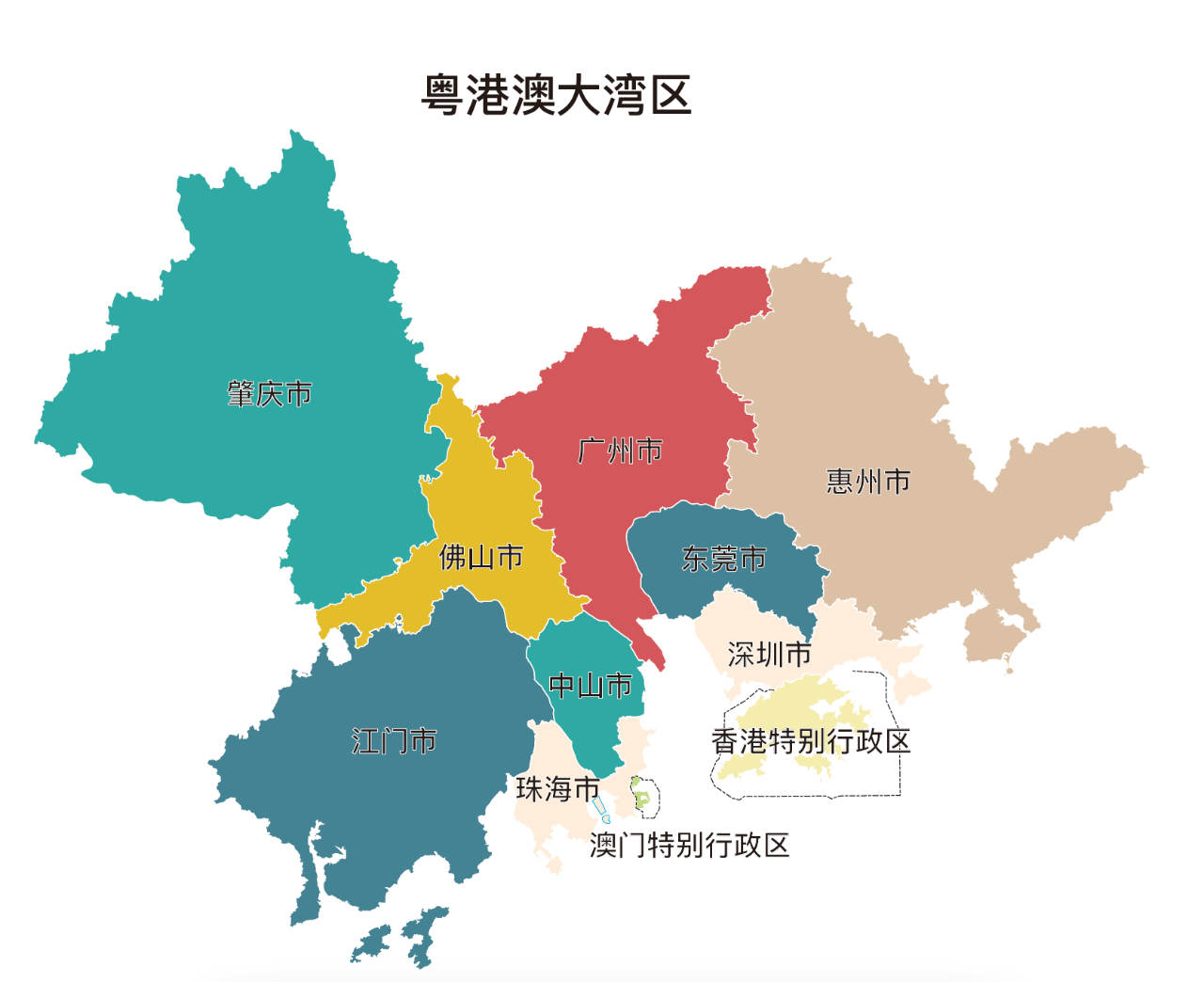 大湾区九个城市地图图片