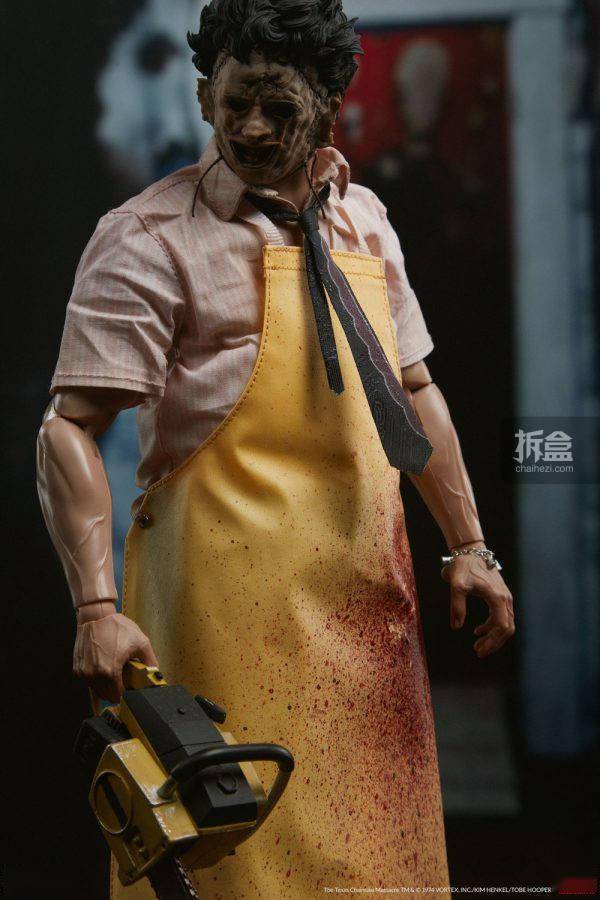 血迹SIDESHOW 1974德州电锯杀人狂 LEATHERFACE皮脸 1/6人偶