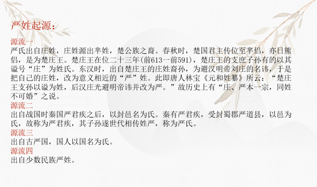 你不知道的姓氏小知识严姓历代名人有战国韩国大臣严遂;西汉今文春秋