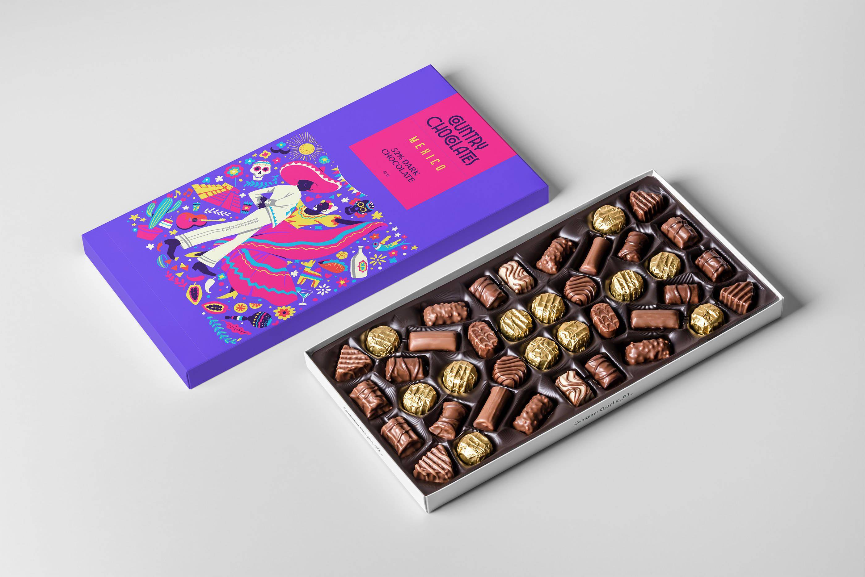 带有场景化/热闹的巧克力创意视觉