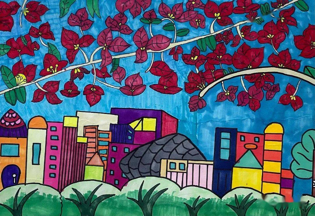 宜良县"妙手生花——三角梅"学生书画作品展示_廖雄_审核_the